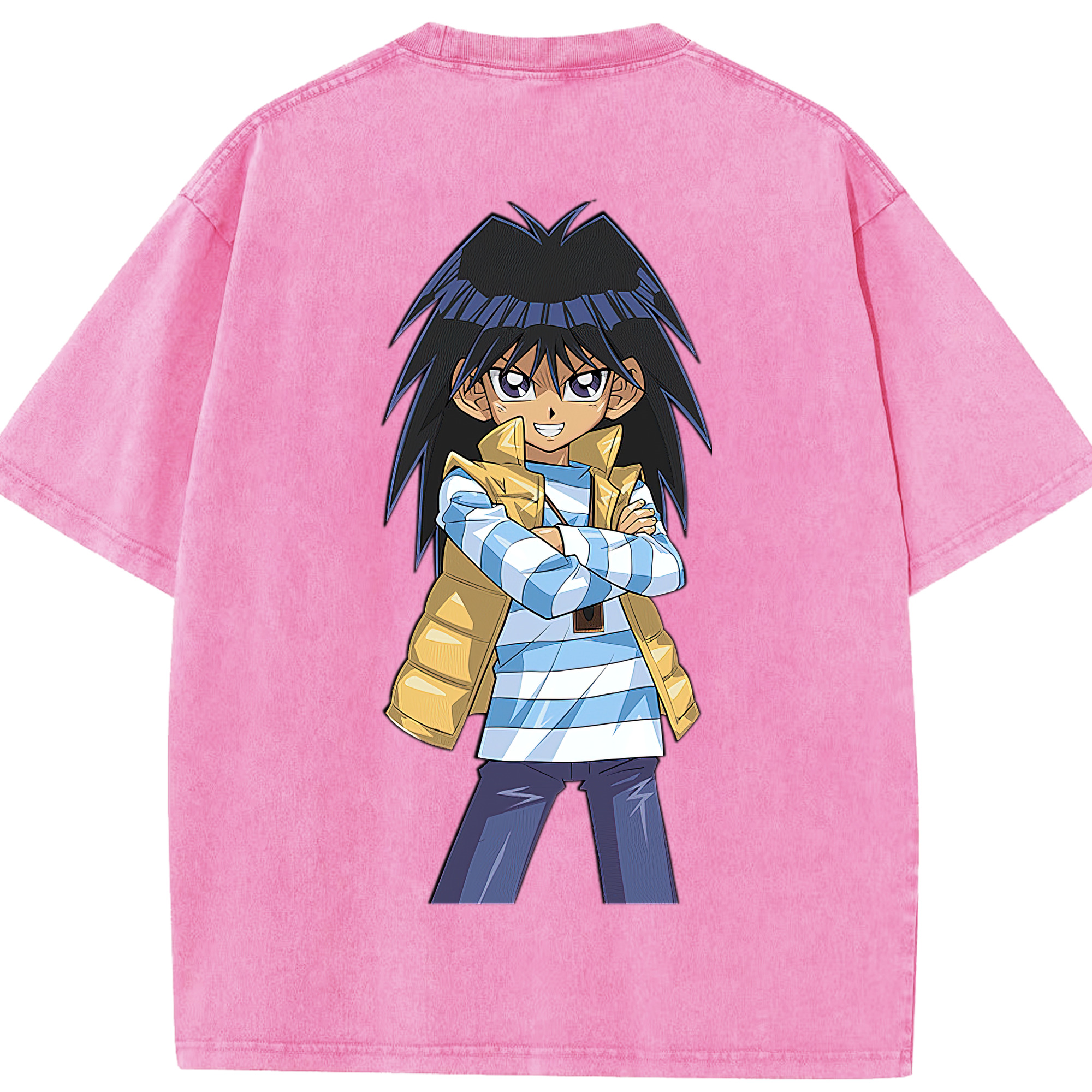 （画像用） 遊☆戯☆王 Yu-Gi-Oh! 綿100% ヴィンテージ風 半袖Tシャツ（背面プリント）